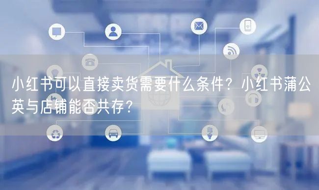 小红书可以直接卖货需要什么条件？小红书蒲公英与店铺能否共存？