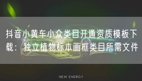 抖音小黄车小众类目开通资质模板下载：独立植物标本画框类目所需文件