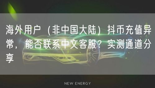海外用户（非中国大陆）抖币充值异常，能否联系中文客服？实测通道分享