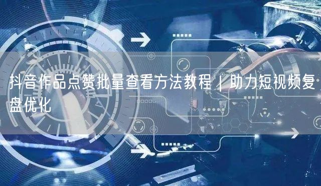 抖音作品点赞批量查看方法教程|助力短视频复盘优化