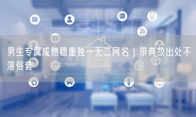 男生专属成熟稳重独一无二网名|带典故出处不落俗套